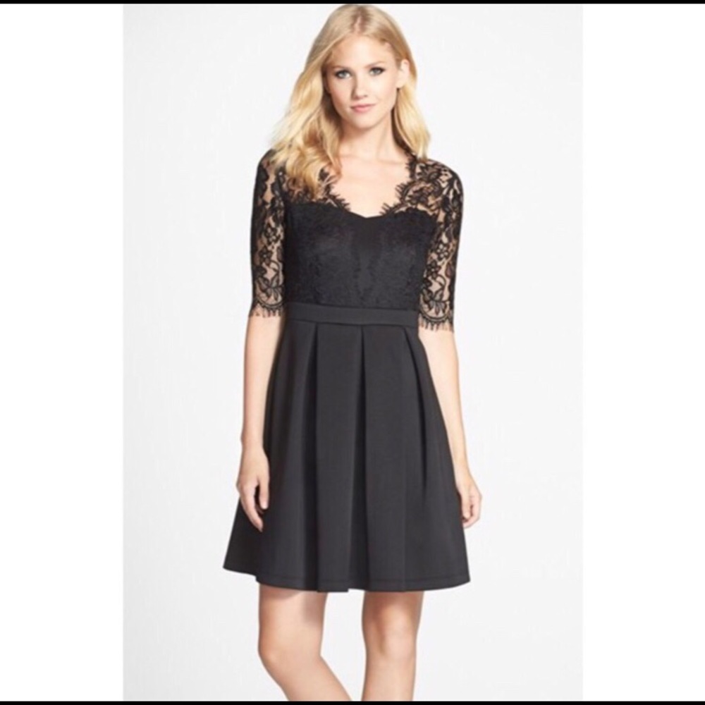 NWT Gabby Skye Nordstrom Lacey Little Black Dress